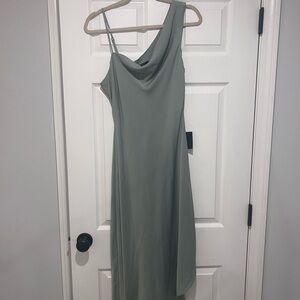 Lulu’s Sage Green Draped Dress - Spring Wedding Guest Dress